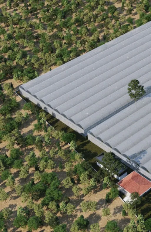Solaranlagen auf den Produktionshallen